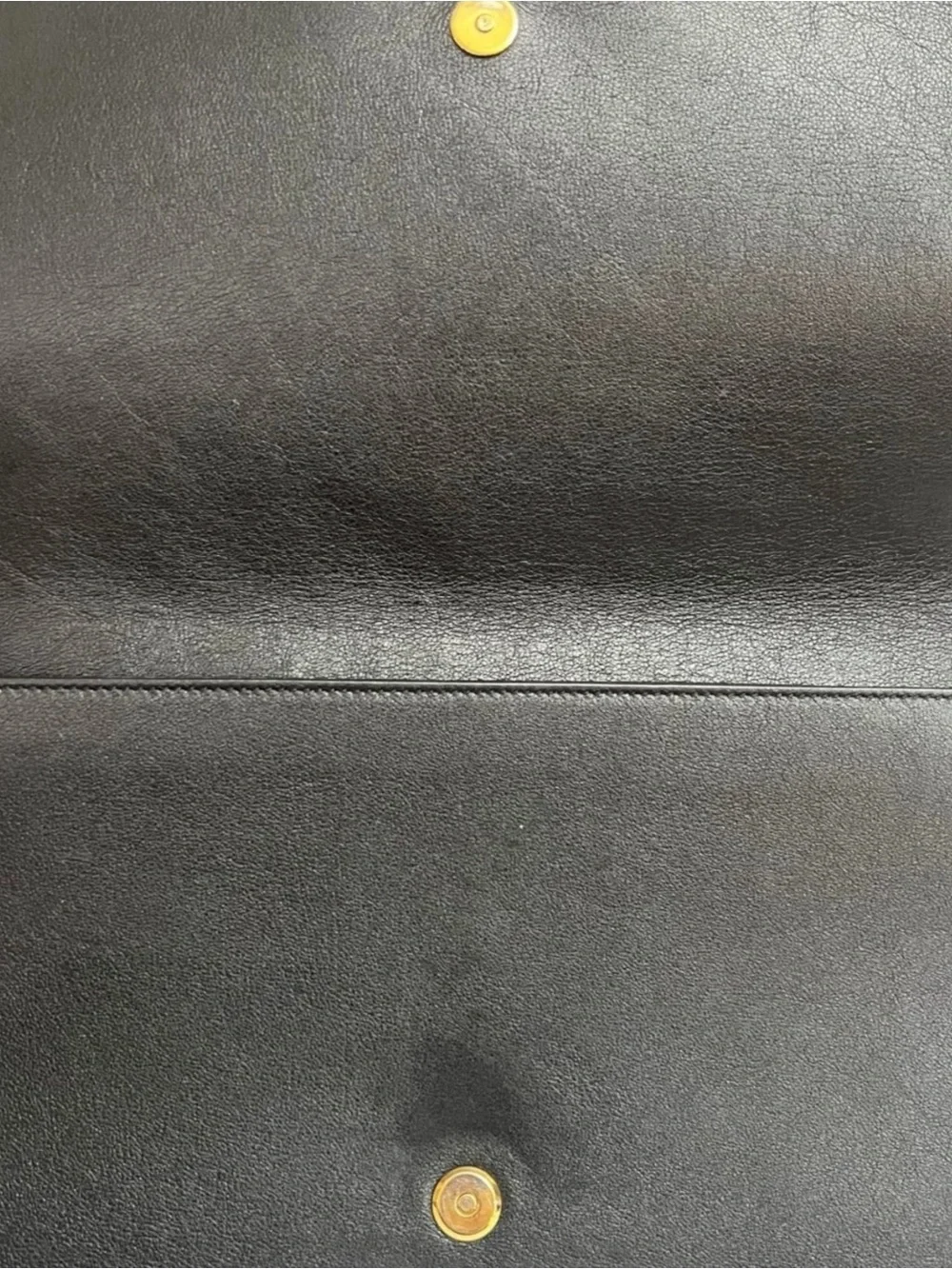 Saint Laurent Black Leather YSL Logo Envelope Clutch